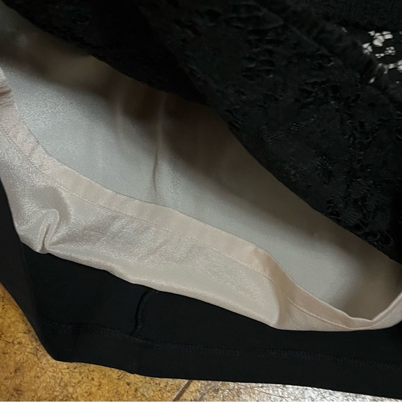 J Crew Top sz XS Black Lace Over Cream Inlay Sleeveless - Picture 10 of 13